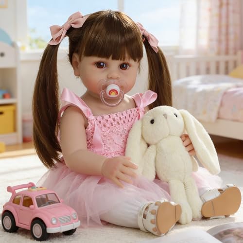 SCOM Lifelike Reborn Dolls Girl 20 Inch Realistic Baby Doll Newborn Baby DollsLifelike Baby Doll Silicone Toddler Clothes Gift Set for Age 3 - Image 1