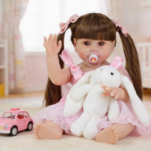 SCOM Lifelike Reborn Dolls Girl 20 Inch Realistic Baby Doll Newborn Baby DollsLifelike Baby Doll Silicone Toddler Clothes Gift Set for Age 3 - Image 5