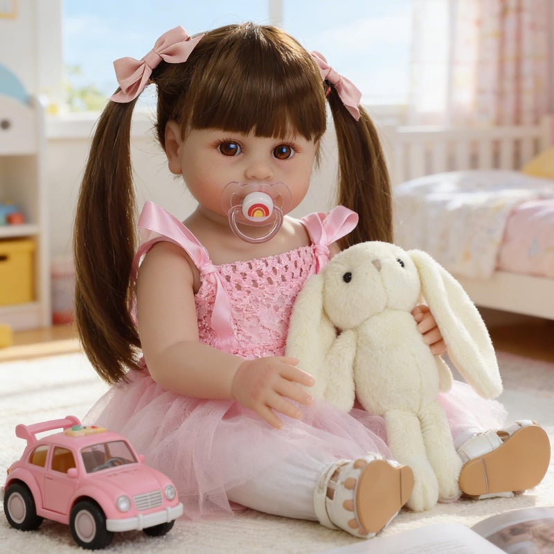 SCOM Lifelike Reborn Dolls Girl 20 Inch Realistic Baby Doll Newborn Baby DollsLifelike Baby Doll Silicone Toddler Clothes Gift Set for Age 3 - Image 2