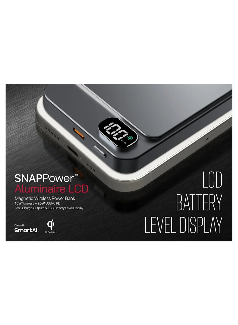 MICRODIA MICRODIA SNAPPower 35W PD Magnetic Wireless Power Bank 10000mAh, Portable Charger with USB-C Cable, MagSafe Battery Pack – Charcoal  - Image 5