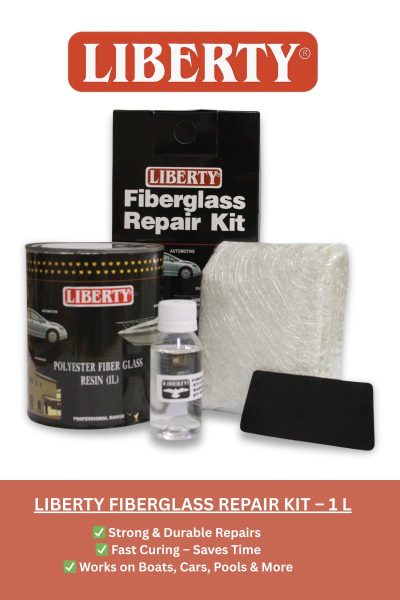 Liberty Fiberglass Repair Kit – 1 L | Strong & Durable Polyester Resin for Boats, Cars, Pools & More