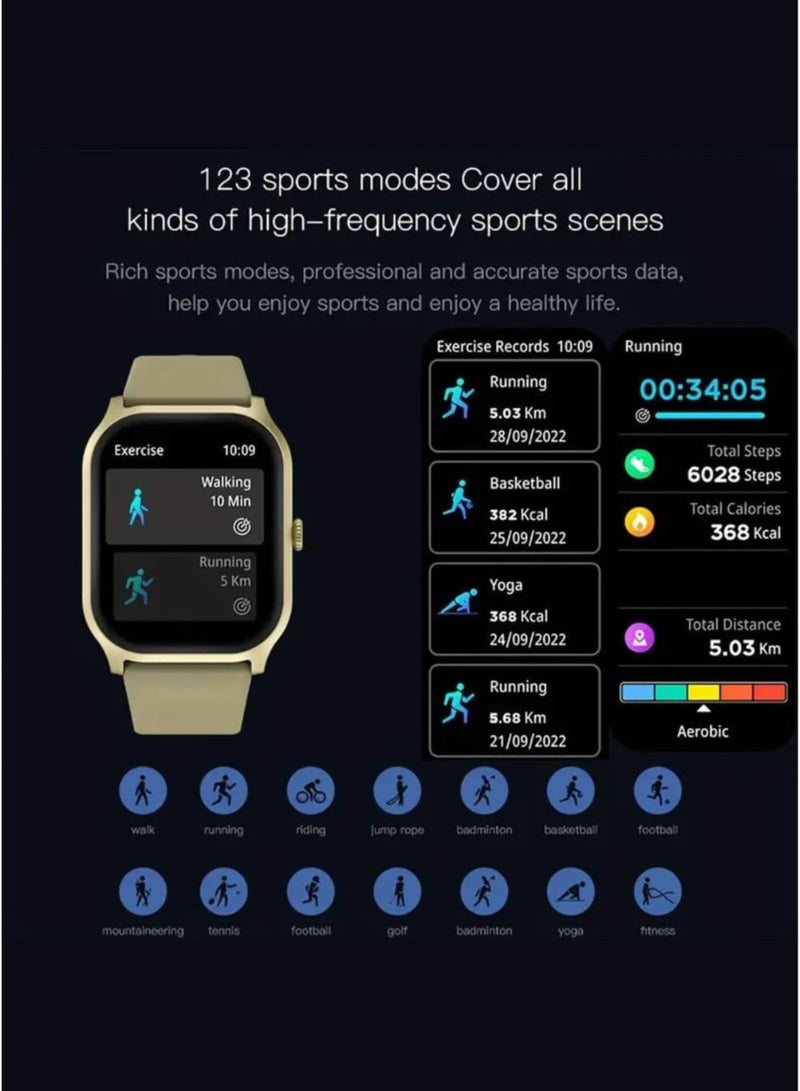 ويزمي ساعة Wisme X52 الذكية مع مكالمات بلوتوث، 3 أحزمة، مراقبة اللياقة البدنية، جهاز تتبع اللياقة البدنية المقاوم للماء، ساعة ذكية للأعمال مصنوعة من سبائك الزنك للرجال والنساء، متوافقة مع أنظمة Android وiOS - أسود - Image 3