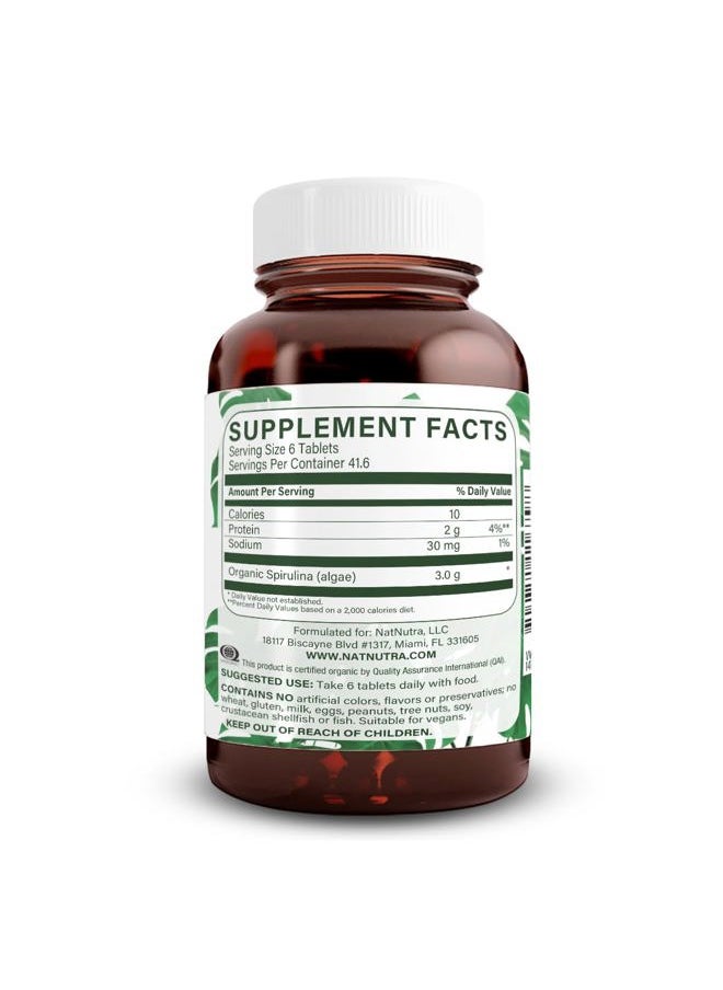 Natural Nutra 100% USDA Organic Spirulina Tablets, Helps Maintain Body Fats, Promotes Liver Health, Promotes Immune System, Helps Improve Metabolism, Promotes Immunity, 300mg, 100 Vegan Tablets  - Image 2