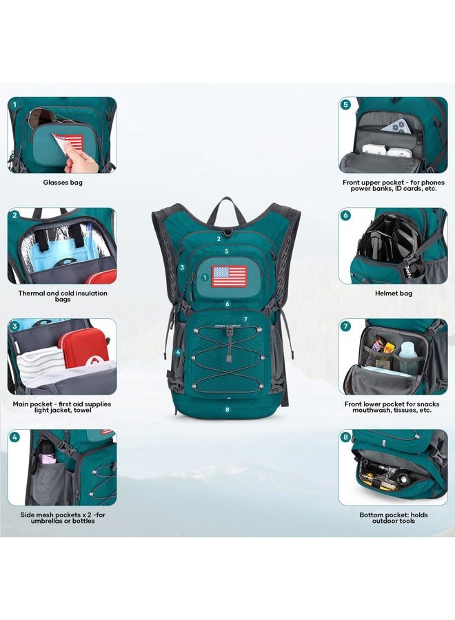 Maelstrom Hydration Hiking Backpack with 2L/3L Water Bladder, High Flow Bite Valve Camping Daypack Lightweight (6.Cyan, 2L Bladder) - Image 2