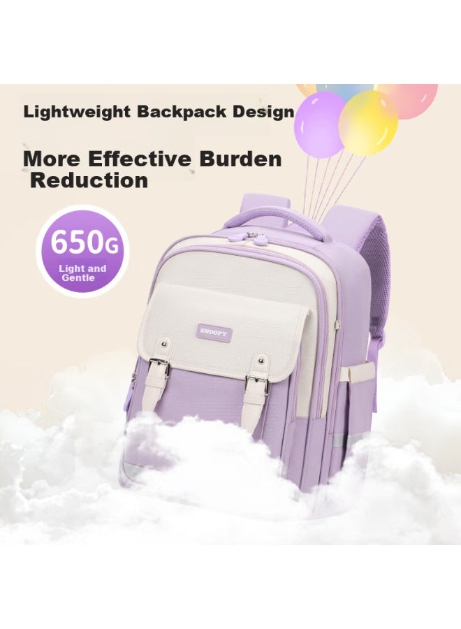 Snoopy Primary School Backpack Ergonomic Waterproof Large Capacity Kids School Bag Blue For Grades 4-6 - Image 5