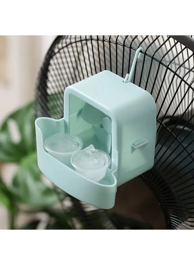Sky Blue 5pcs Portable Clip On Fan Cooling Set With 4 Ice Packs Hands Free - Image 3