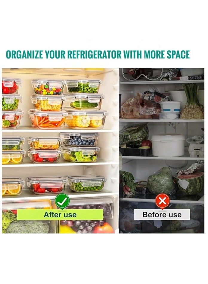 حاويات تخزين زجاجية متعددة الأغراض مع حقيبة الغداء ، مقسمة 2 مقصورات ، حاويات مع أغطية قفل ، تخزين زجاجي ، حاوية إعداد الوجبات مع غطاء مضاد للهواء (3 حزمة ، 3 * 700 مل) - Image 5