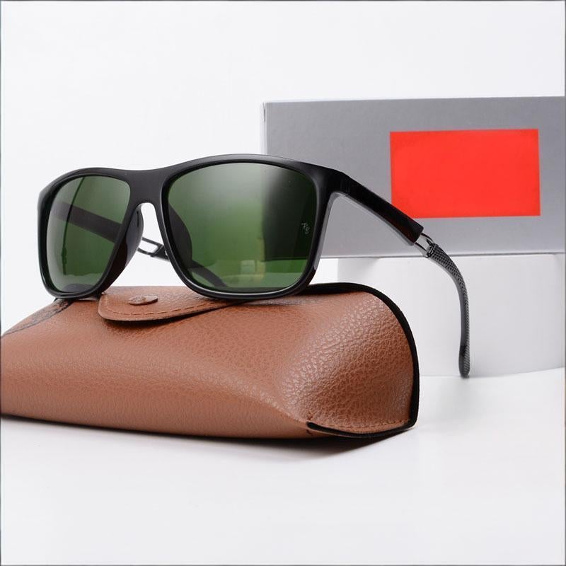 Police RB Men's Cycling Glasses Classic Men's Sunglasses Black Framed with Green UV Lenses - Image 1