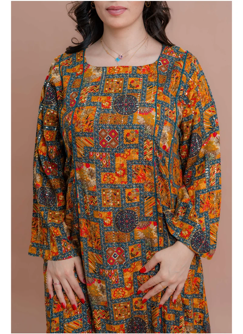 IKKXA Abstract Geometric Maxi IK050 Orange