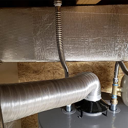 XINPENGLIU Aluminum Sheet Backed Self-Adhesive 12'' X 24’',Fiberglass Thermal Insulation Reflective Material High Temp Protection - Image 4