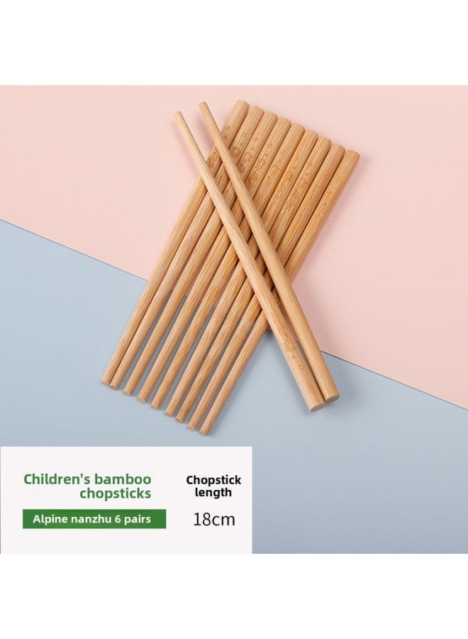 Niu Kuo Kuo Children's Bamboo Chopsticks Baby Training Chopsticks Household Short Kindergarten Chopsticks 18cm Cross-border Wholesale Factory-Color:Jinyum Mantang (goldfish Engraved Pattern)-Specifications:Selected Unpainted Engraving 4 Pairs  - Image 1