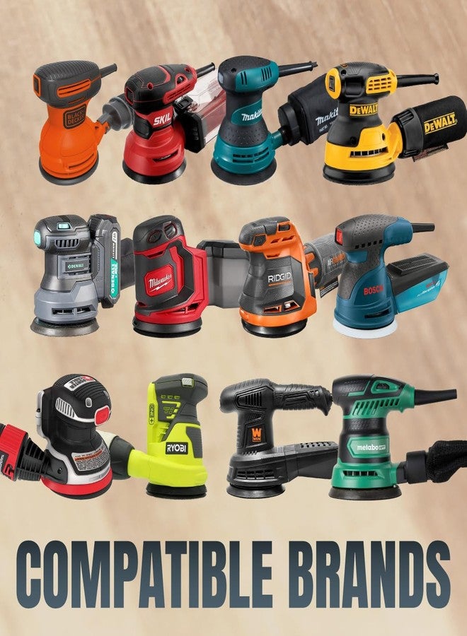 باورتيك أقراص صنفرة باورتيك 50 قطعة بحبيبات 80 - 6 بوصات، 8 فتحات، خطافية وحلقة، وسادات صنفرة 6 بوصات للسيارات، والجدران الجافة، والأعمال الخشبية مع صنفرة مدارية، وصنفرة DA، وصنفرة هوائية (44208G-50) - Image 2