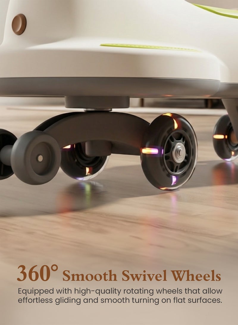 BAYBEE Kidora Baby Magic Car for Kids Push Ride On Toys Baby Cars with Scratch Free PU LED Wheels, Music & Storage Space | Kids Car Childrens Ride on Car | Childrens Swing Car for Kids 3+ Years Boys Girls Green - Image 5