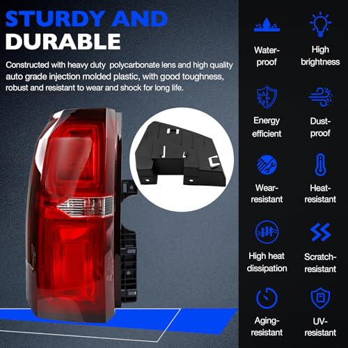 Misakomo مصابيح خلفية LED خارجية متوافقة مع شيفروليه تاهو 2015-2020 سوبربان 3500 HD LS LT LTZ PPV SSV بريميير، استبدال 84467058 إضاءة الفرامل والرجوع وإشارة الانعطاف - الجانب الأيسر للسائق LH - Image 5