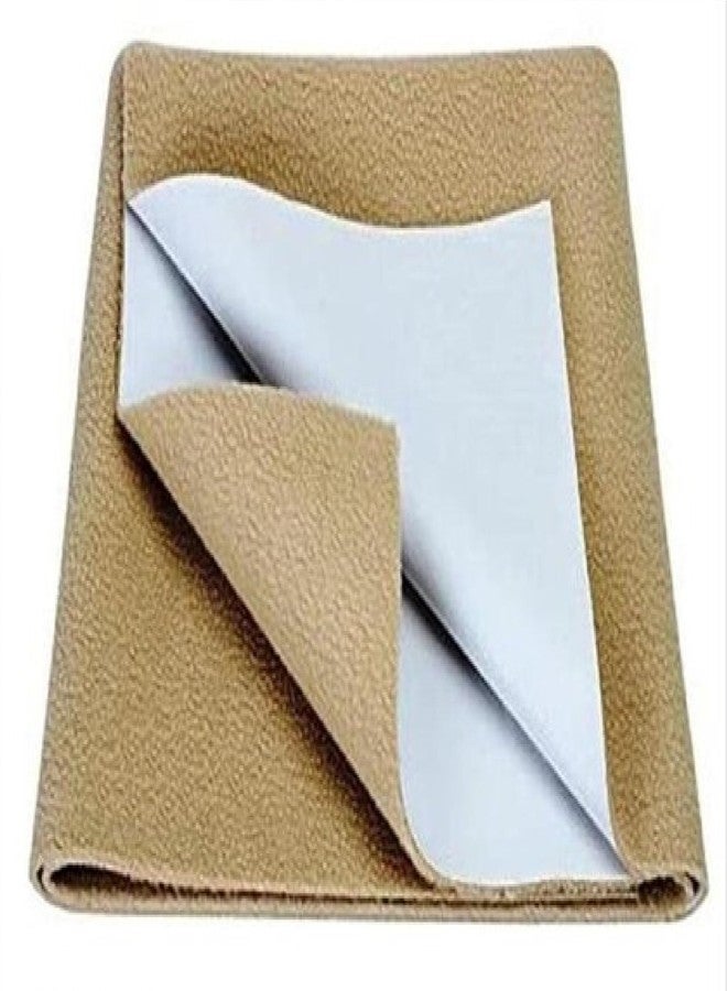 ATOOTFUSION Soft & Water Proof Baby Dry Sheet/Bed Protector,Reusable Bed Underpad, Waterproof Bed Pad & Pee Pad, Perfect for Kids, Adults, The Elderly (Beige, Double Bed Size- 200cm x 260cm) - Image 1