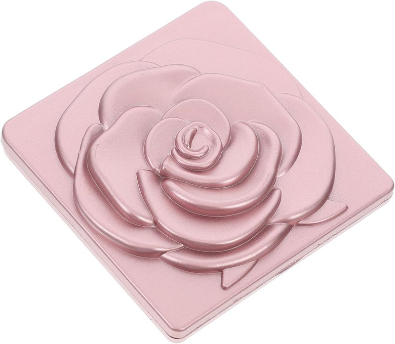 Uonlytech Portable Foldable Compact Makeup Mirror with Rose Pattern Small Travel Handheld Mini Mirror for Purse for Beauty and Personal Care - Image 1
