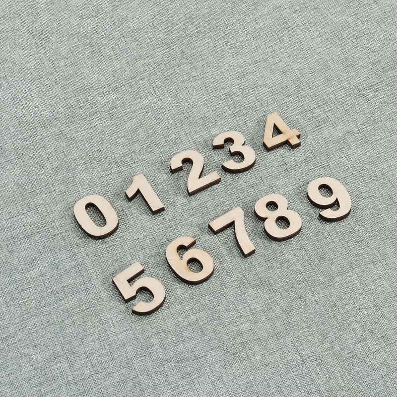 Set of 10 Number Prop Wood Craft Number 0-9 Self-paste - Image 5
