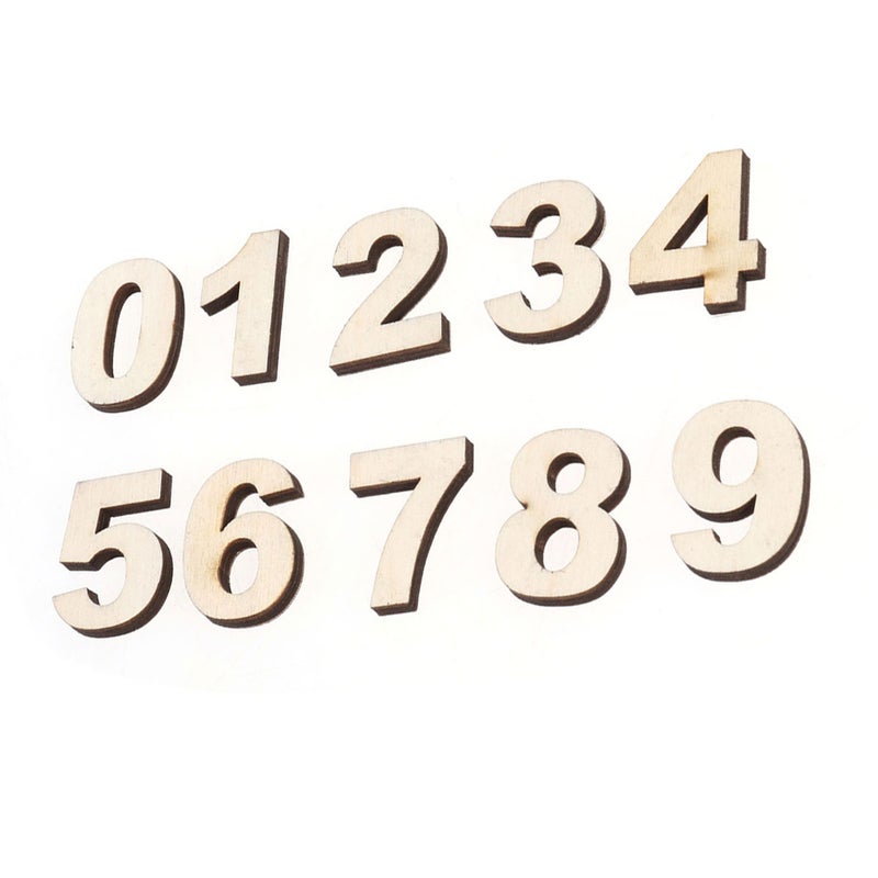 Set of 10 Number Prop Wood Craft Number 0-9 Self-paste - Image 2