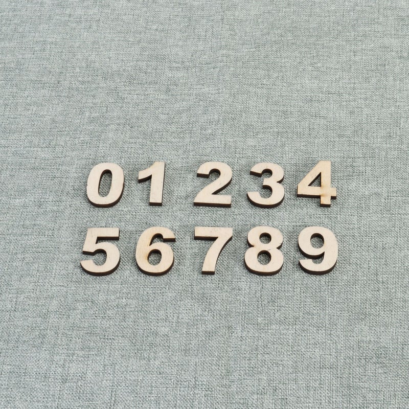 Set of 10 Number Prop Wood Craft Number 0-9 Self-paste - Image 4