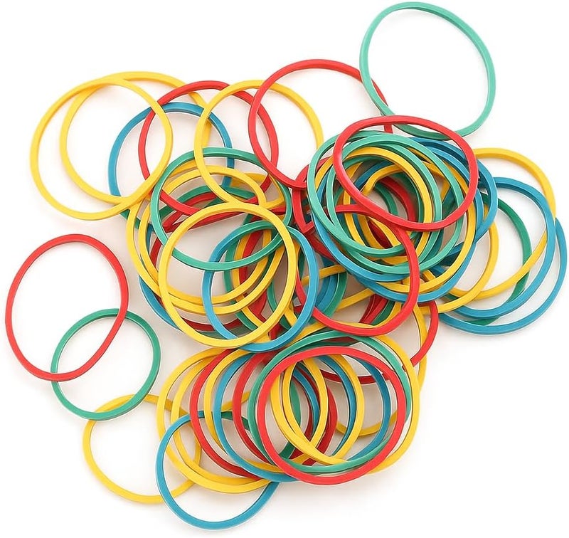 Fitto Elastic Rubber Bands 60g, 30mm Assorted Colors for School, Office & Home - Image 1