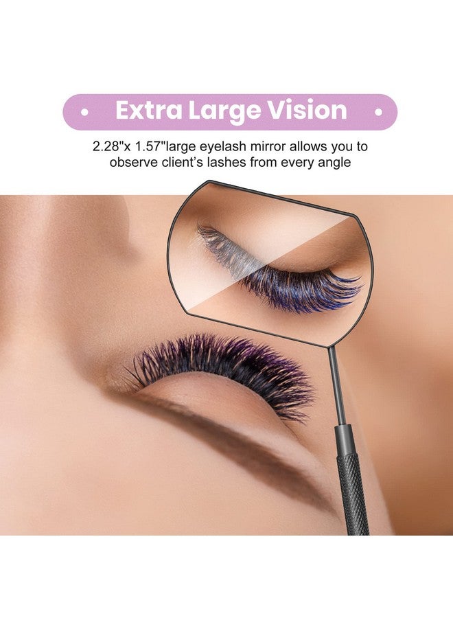BELOOSYE 2 PCS Large Lash Mirror for Eyelash Extension Supplies+1 PCS Storage Bag,Stainless Steel Light-weight Detachable Eyelash Mirror for Extensions,Makeup Inspection Mirror for Lash Tech Supplies(Black) - Image 3
