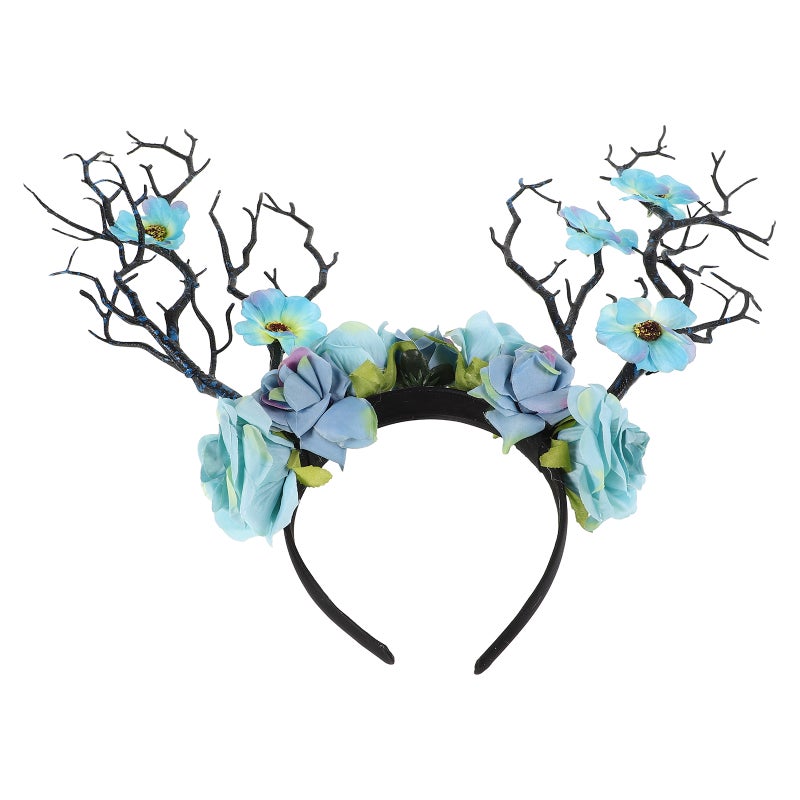 Flower Branch Headband : Flower Headbands Artificial Stems Costume Kit Masquerade Photo Prop Dress Up Headband Branches for Decoration - Image 4