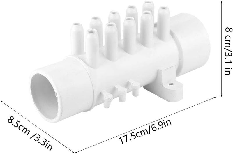 klarako Spa Manifold,Swimming Pool Accessories Water Manifold 1.5in 10mm 10 Port PVC Pool Plumbing Manifold Hot Spring Bathtub Swimming Pool Spa Accessories - Image 5