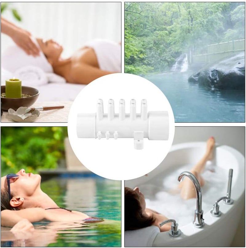 klarako Spa Manifold,Swimming Pool Accessories Water Manifold 1.5in 10mm 10 Port PVC Pool Plumbing Manifold Hot Spring Bathtub Swimming Pool Spa Accessories - Image 1