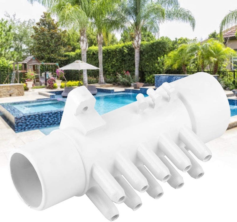klarako Spa Manifold,Swimming Pool Accessories Water Manifold 1.5in 10mm 10 Port PVC Pool Plumbing Manifold Hot Spring Bathtub Swimming Pool Spa Accessories - Image 2