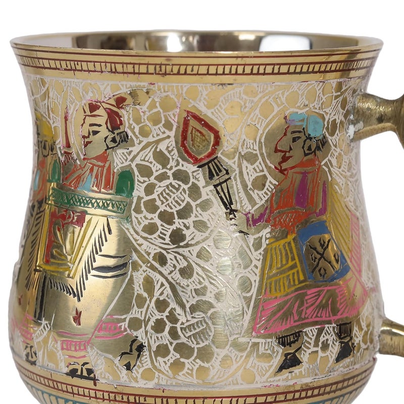 BLEWZ Pure Brass King Queen print Style Cup Mug Drinkware Tableware Home Hotel Restaurant Gift Item - Image 4