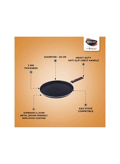 NIRLEP Aluminium Flat Griddle/Pan, 29cm, Maroon  - Image 4