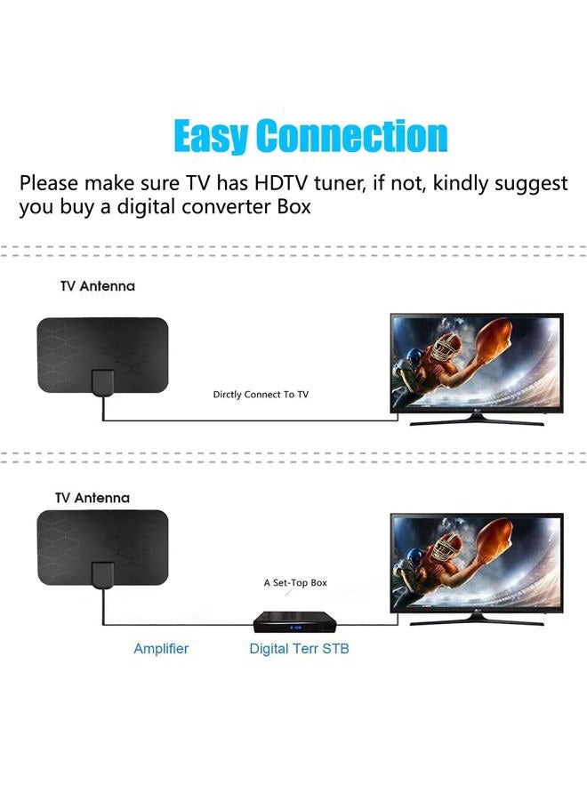 KANGYUE هوائي تلفزيون رقمي للتلفزيون الذكي، استقبال 360°، يدعم التلفزيون الذكي 4K 1080P، معزز إشارة قابل للفصل - معزز إشارة - هوائي HDTV مع كابل محوري HDTV بطول 10 أقدام، هوائي - Image 4