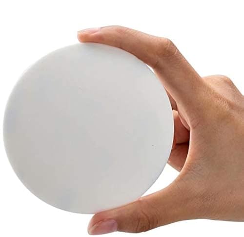Xfenvs Door Knob Wall Shield, Large White Round Soft Door Stopper Wall Protector,Self Adhesive Door Handle Bumper 2 PCS (Large Round Style 3.54", White) - Image 1