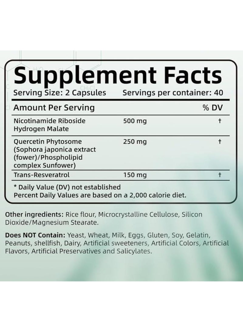 BAKAKOUL NAD+ Liposomal Nicotinamide Riboside, Resveratrol, 80 Capsules - Image 2