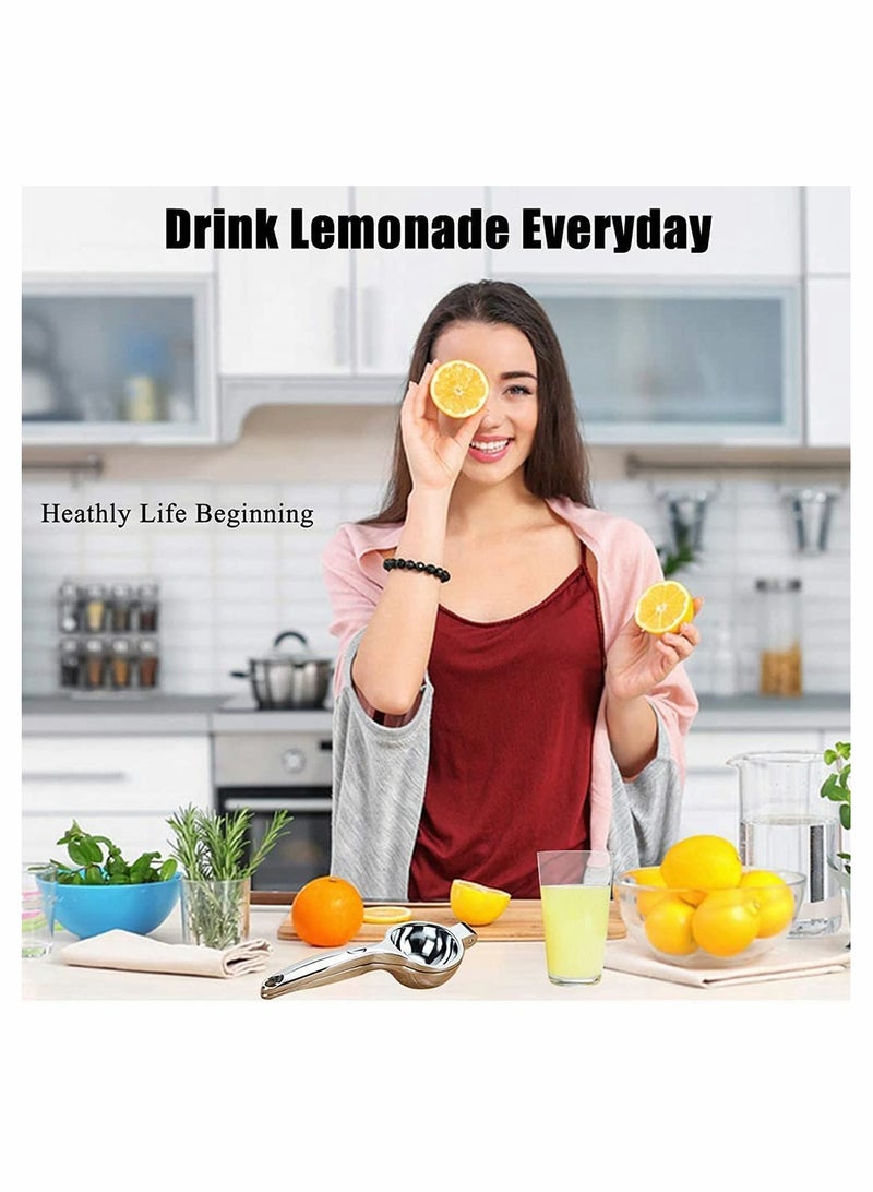 عصارة ليمون معدنية ممتازة - عصارة Citrus يدوية لعصير الليمون والليمون الطازج، ضغط يدوي عالي التحمل لاستخراج الحمضيات بسهولة، مثالية للاستخدام في المطبخ والحانة - Image 2
