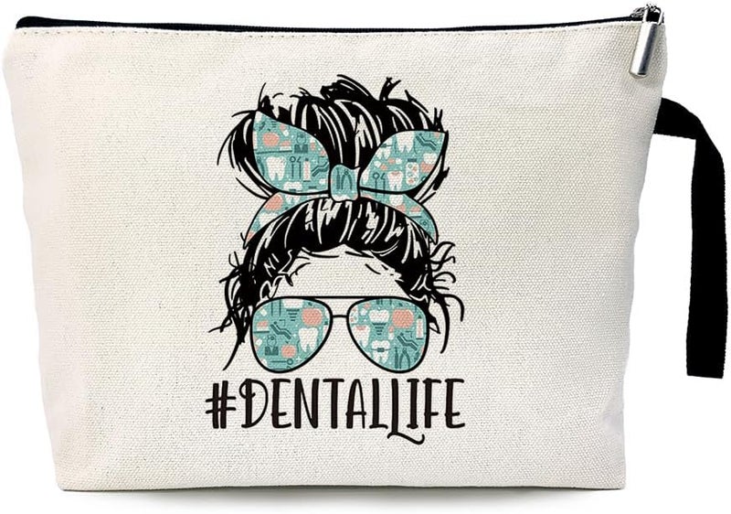 حقيبة تجميل أطباء الأسنان المضحكة من Dental Life، لحمل مستلزمات السفر والتجميل، هدايا لأطباء الأسنان، حقيبة مكياج لأخصائيي نظافة الأسنان، هدايا لمساعدي أطباء الأسنان