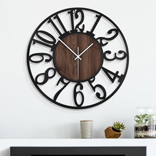 Mee 2ou 24 Inch Large Metal Wall Clock with Voice and Light Sensor Night Light Glow in The Dark NonTicking Silent Battery Operated Decorative Oversized Wall Clock for Bedroom Living Room Decor - Image 3