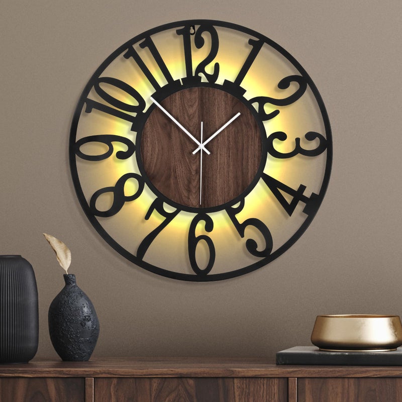 Mee 2ou 24 Inch Large Metal Wall Clock with Voice and Light Sensor Night Light Glow in The Dark NonTicking Silent Battery Operated Decorative Oversized Wall Clock for Bedroom Living Room Decor - Image 2
