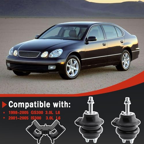 QRYIPPDM Engine Motor and Transmission Mount Kit Compatible with 19982005 GS300 30L L6 2001 2002 2003 2004 2005 IS300 30L L6 3Piece Replaces A4235HY A4235HY A7294 - Image 5