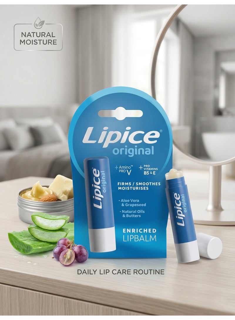 lipice Original Lip Balm – Moisturizing & Soothing Lip Care, 4.8g, Made in UK ,Pack of 4 - Image 4