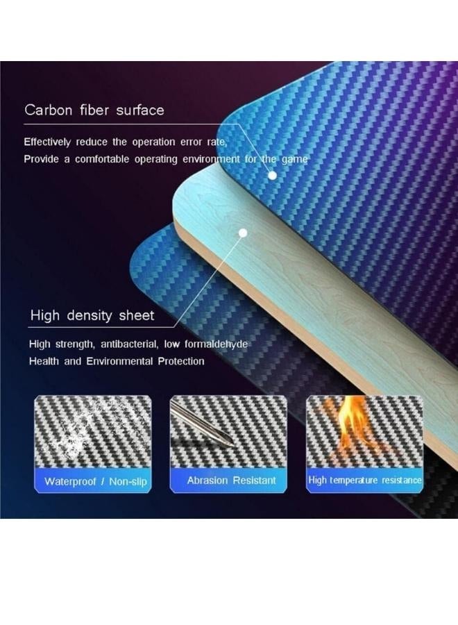 SULSHA Gaming Desk with LED RGB RC Light,Ergonomic Computer and Gaming Table K Shaped for Pc, Workstation, Home, Office with Carbon Fiber Surface,Cup Holder and Headphone Hook - Image 5