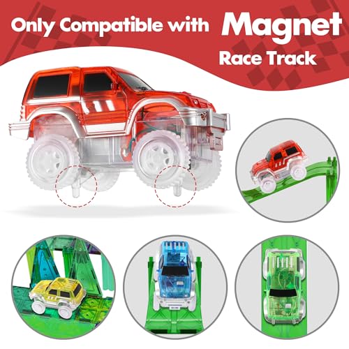 Save Unicorn Magnetic Track Cars Replacement Only Flex Track Race cars Accessories Construction Building Kits for Magnet Tracks Glow in the Dark Only Compatible with Magnetic Car Tracks for Kids Ages 3 4pack - Image 5