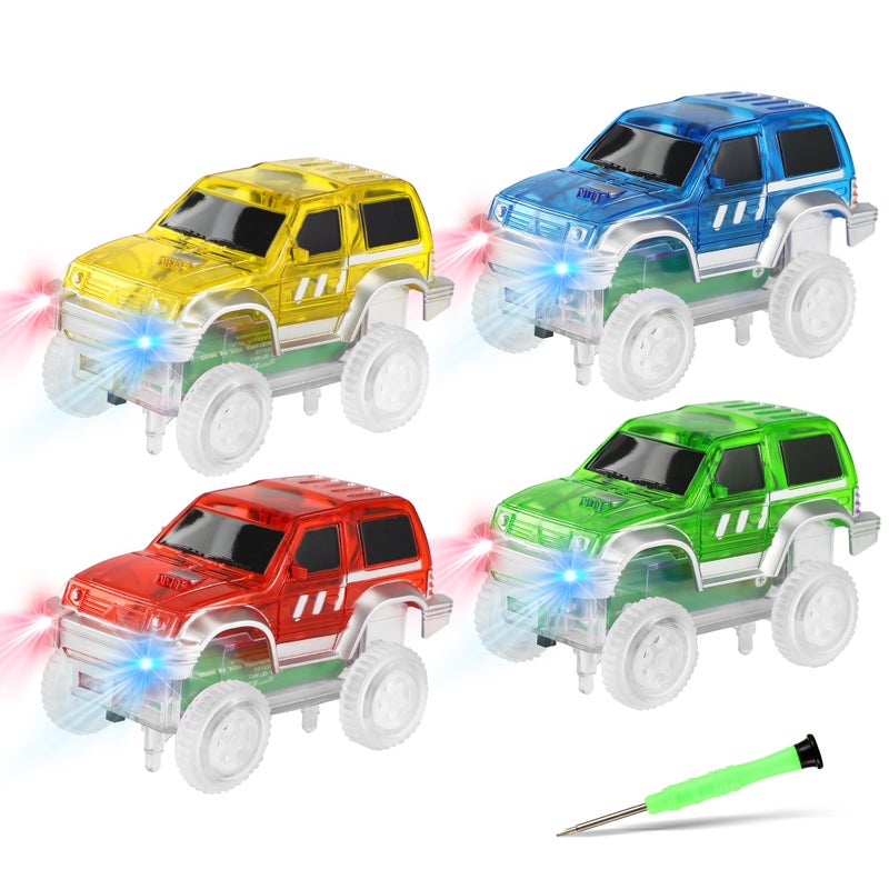 Save Unicorn Magnetic Track Cars Replacement Only Flex Track Race cars Accessories Construction Building Kits for Magnet Tracks Glow in the Dark Only Compatible with Magnetic Car Tracks for Kids Ages 3 4pack - Image 3