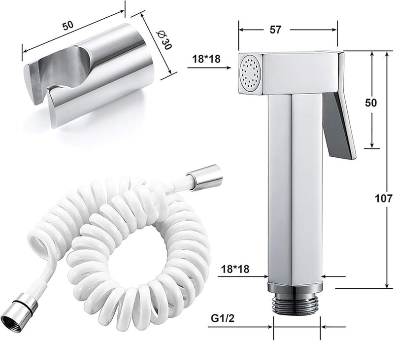 مجموعة رشاش المرحاض المحمول للنظافة الشخصية واستحمام الحيوانات الأليفة مع خرطوم PVC - Image 5