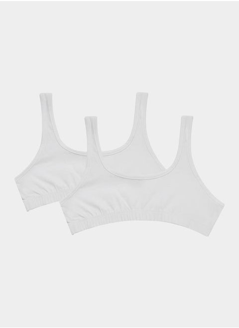 Pack of 2 - Solid Scoop Neck Crop Top