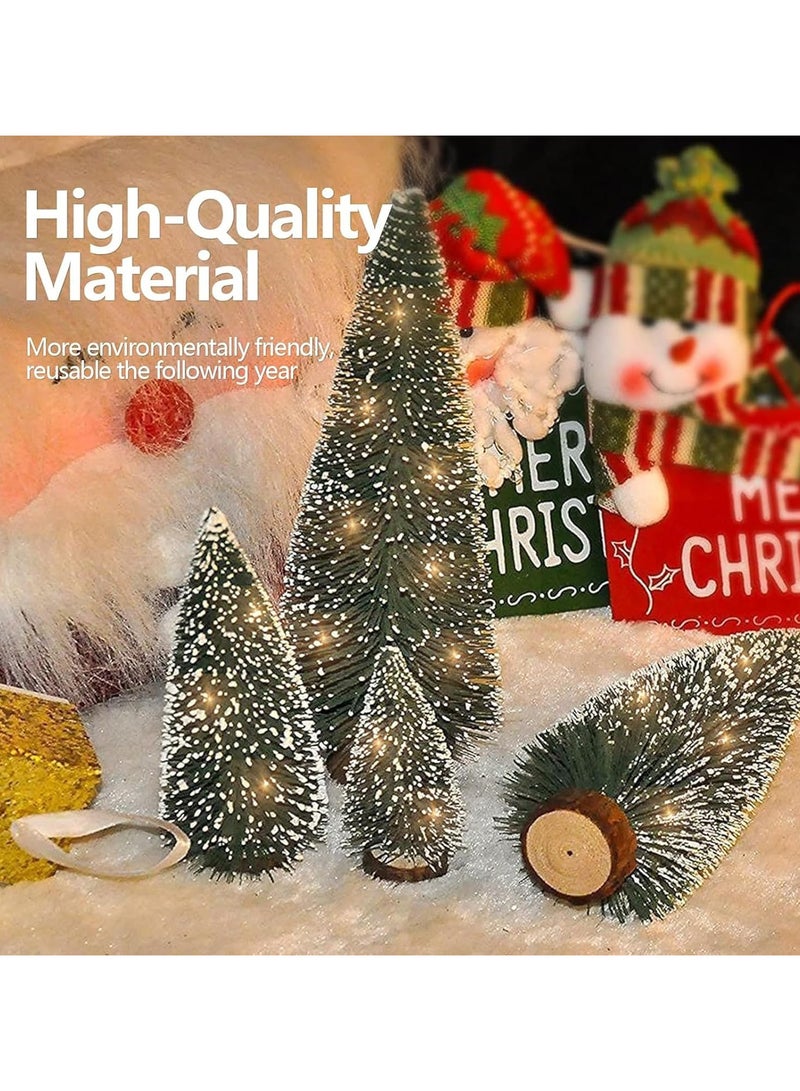AUTOYSUR Mini Christmas Trees, Sisal with Wooden Base – Set of 4 - Image 3