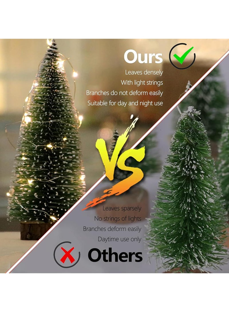 AUTOYSUR Mini Christmas Trees, Sisal with Wooden Base – Set of 4 - Image 2