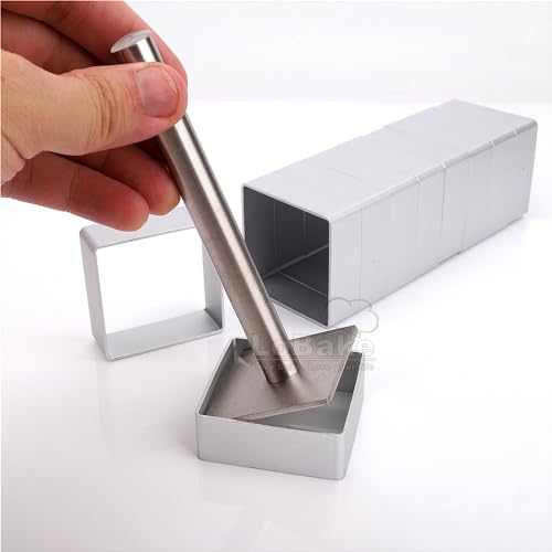 LoBake 10pcs Square shape Small Aluminium Pineapple Cookie Biscuit Cake Molds With Stainless Steel Press Stamp DIY Bakery Tools - Image 4
