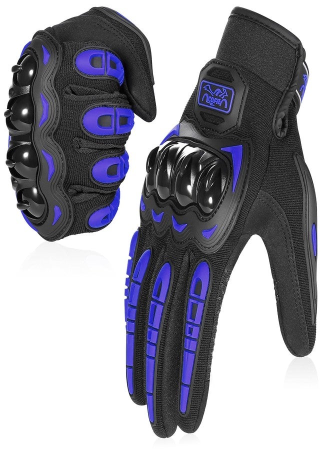 COFIT Motorcycle Gloves Breathable, Touchscreen Motorbike Gloves Anti-Slip with Good Grip Hard Knuckles Protection for Men Women Motocross, BMX ATV MTB Cycling, Road Racing - Blue M - Image 1