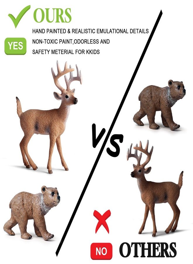 SCAHOW 10pcs Forest Animal Toys Figures, Realistic Woodland Creatures Figurines, Plastic Animals Miniature Toys Cake Topper - Image 4